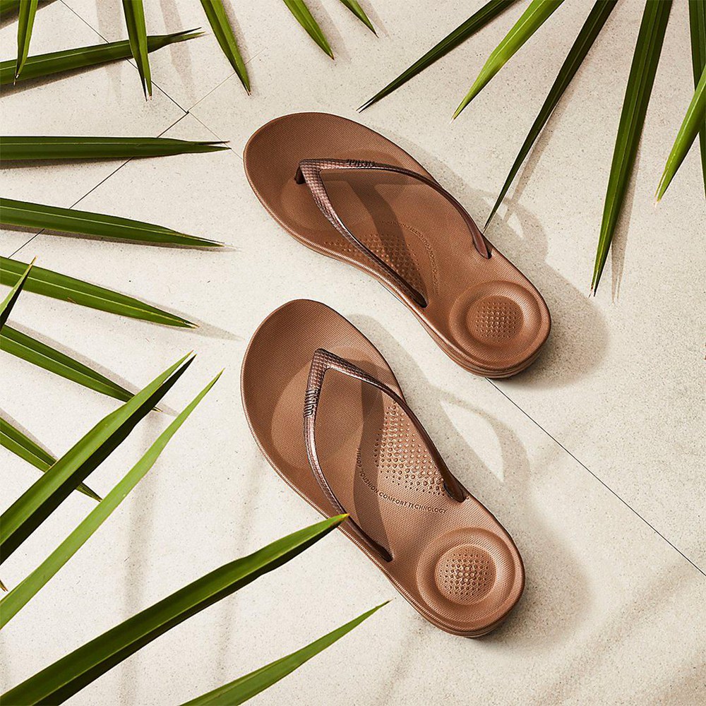 Fitflop Womens Flip-flops - Iqushion Ergonomic - Brown - 573-VFWAPG